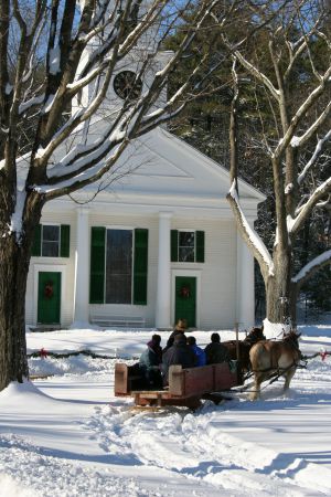 Sleigh rides offered on weekends in Jan. (snow permitting)